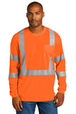CornerStone® ANSI 107 Class 3 Mesh Long Sleeve Tee - Safety Orange