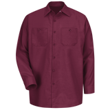 Men's Long Sleeve Industrial Work Shirt - Bergundy