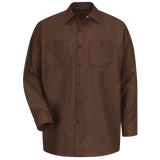 Men's Long Sleeve Industrial Work Shirt - Chocolate Brown