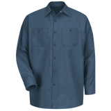 Men's Long Sleeve Industrial Work Shirt - Dark Blue