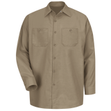 Men's Long Sleeve Industrial Work Shirt - Khaki