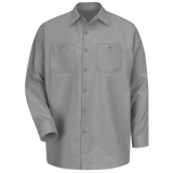 Men's Long Sleeve Industrial Work Shirt - Light Grey