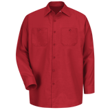 Men's Long Sleeve Industrial Work Shirt - Red
