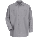 Men's Long Sleeve Industrial Work Shirt - Silver Grey