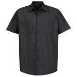 Men's Short Sleeve Industrial Work Shirt - Black