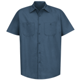 Men's Short Sleeve Industrial Work Shirt - Dark Blue