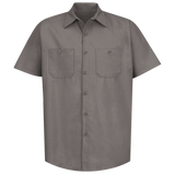 Men's Short Sleeve Industrial Work Shirt - Grey