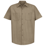 Men's Short Sleeve Industrial Work Shirt - Khaki