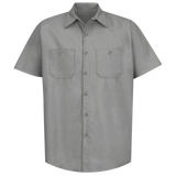 Men's Short Sleeve Industrial Work Shirt - Light Grey