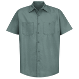 Men's Short Sleeve Industrial Work Shirt - Light Green