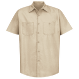 Men's Short Sleeve Industrial Work Shirt - Light Tan