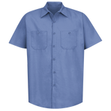 Men's Short Sleeve Industrial Work Shirt - Petrol Blue