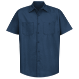 Men's Short Sleeve Industrial Work Shirt - Navy