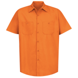Men's Short Sleeve Industrial Work Shirt - Orange
