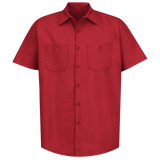Men's Short Sleeve Industrial Work Shirt - Red