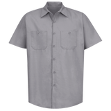 Men's Short Sleeve Industrial Work Shirt - Silver Grey